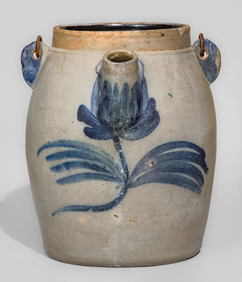 Rare D.P HOBART, Agent / Williamsport, Pa Stoneware Batter Pail w/ Cobalt Floral Decoration