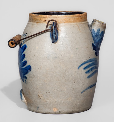 Rare D.P HOBART, Agent / Williamsport, Pa Stoneware Batter Pail w/ Cobalt Floral Decoration