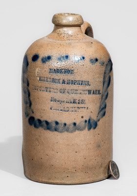 Small-Sized Philadelphia Advertising Jug, attrib. Richard C. Remmey Pottery, Philadelphia, PA