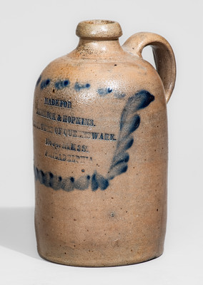 Small-Sized Philadelphia Advertising Jug, attrib. Richard C. Remmey Pottery, Philadelphia, PA