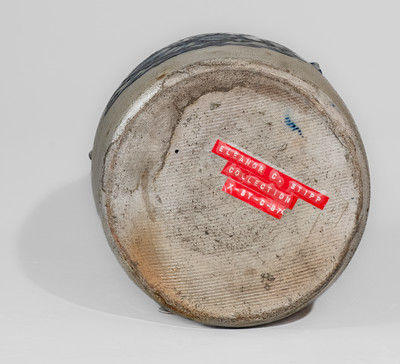 Fine COWDEN & WILCOX / HARRISBURG, PA Stoneware Jar w/ Slip-Trailed Cobalt Decoration