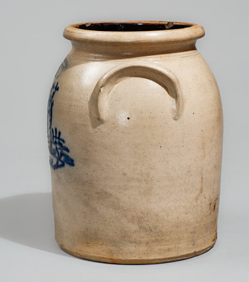 Rare J. & E. NORTON / BENNINGTON VT Stoneware Jar w/ Reclining Deer Scene