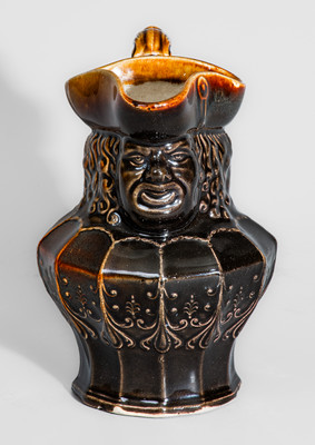 Small-Sized AMERICAN POTTERY CO. / JERSEY CITY, N.J. Stoneware Toby Pitcher, c1840-45