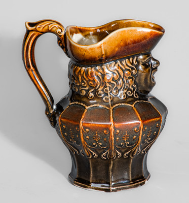 Small-Sized AMERICAN POTTERY CO. / JERSEY CITY, N.J. Stoneware Toby Pitcher, c1840-45