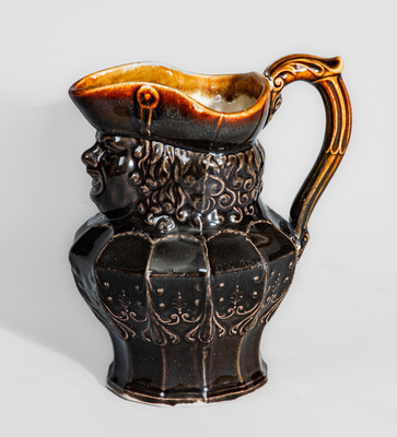 Small-Sized AMERICAN POTTERY CO. / JERSEY CITY, N.J. Stoneware Toby Pitcher, c1840-45