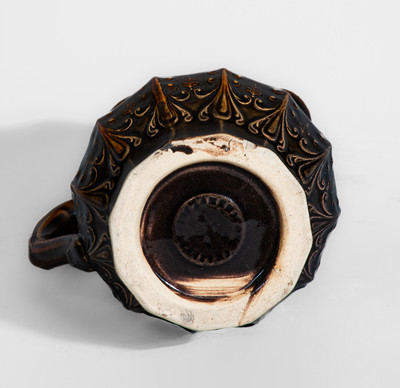 Small-Sized AMERICAN POTTERY CO. / JERSEY CITY, N.J. Stoneware Toby Pitcher, c1840-45