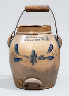 SIPE & SONS / WILLIAMSPORT, PA Stoneware Batter Pail, c1885