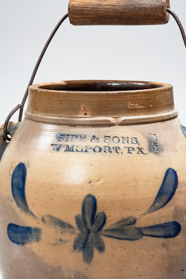 SIPE & SONS / WILLIAMSPORT, PA Stoneware Batter Pail, c1885