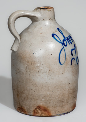 EVAN R. JONES / PITTSTON PA Stoneware Jug w/ Towanda, PA Advertising