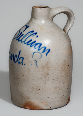 EVAN R. JONES / PITTSTON PA Stoneware Jug w/ Towanda, PA Advertising