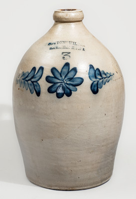 COWDEN & WILCOX / HARRISBURG,PA Three-Gallon Stoneware Jug, circa 1865
