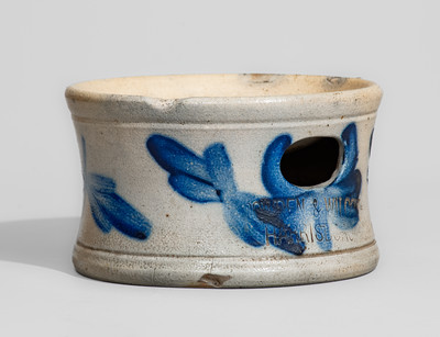 Fine and Scarce Small-Sized COWDEN & WILCOX / HARRISBURG Stoneware Spittoon w/ Dragonfly Motif