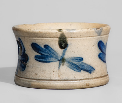 Fine and Scarce Small-Sized COWDEN & WILCOX / HARRISBURG Stoneware Spittoon w/ Dragonfly Motif