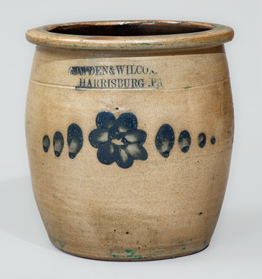 COWDEN & WILCOX / HARRISBURG .PA Stoneware Jar, circa 1865