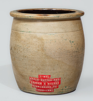 COWDEN & WILCOX / HARRISBURG .PA Stoneware Jar, circa 1865