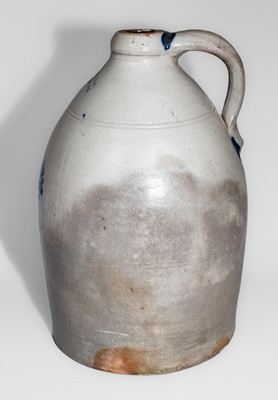Rare COWDEN & WILCOX / HARRISBURG, PA Three-Gallon Stoneware Jug w/ Acorns-in-Branch Decoration