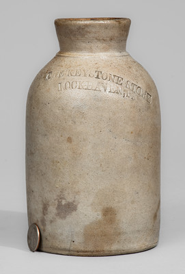 Rare Salt-Glazed Stoneware Canning Jar w/ Lock Haven, PA Advertising, attrib. Cowden & Wilcox
