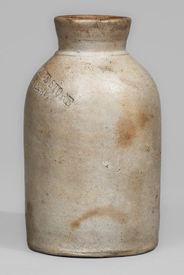 Rare Salt-Glazed Stoneware Canning Jar w/ Lock Haven, PA Advertising, attrib. Cowden & Wilcox