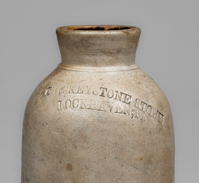 Rare Salt-Glazed Stoneware Canning Jar w/ Lock Haven, PA Advertising, attrib. Cowden & Wilcox