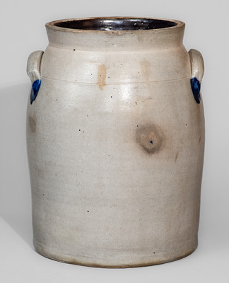 Rare COWDEN & WILCOX / HARRISBURG, PA Two-Gallon Stoneware Jar w/ Cobalt Bird-on-Stump