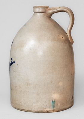 E & L P NORTON / BENNINGTON VT Two-Gallon Stoneware Bird Jug, c1870