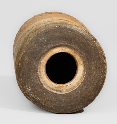 Salt-Glazed Stoneware Oyster w/ Wooden Lid, probably Thomas Commeraw, Manhattan, NY, early 19th century