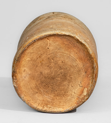 Salt-Glazed Stoneware Oyster w/ Wooden Lid, probably Thomas Commeraw, Manhattan, NY, early 19th century
