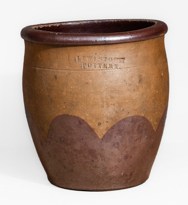 Rare LEWISTOWN / POTTERY Tanware Jar, John H. Dipple, Lewistown, PA, c1870