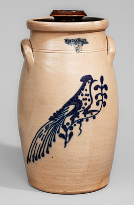 WHITES UTICA, New York Three-Gallon Stoneware Bird Churn
