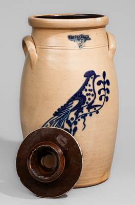 WHITES UTICA, New York Three-Gallon Stoneware Bird Churn