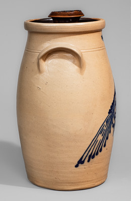 WHITES UTICA, New York Three-Gallon Stoneware Bird Churn