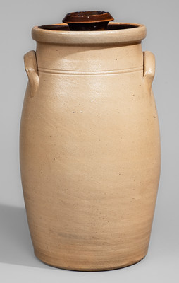 WHITES UTICA, New York Three-Gallon Stoneware Bird Churn