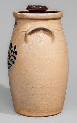 WHITES UTICA, New York Three-Gallon Stoneware Bird Churn