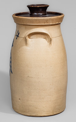 Fine J. BURGER JR / ROCHESTER N.Y. Four-Gallon Stoneware Gamebird Churn