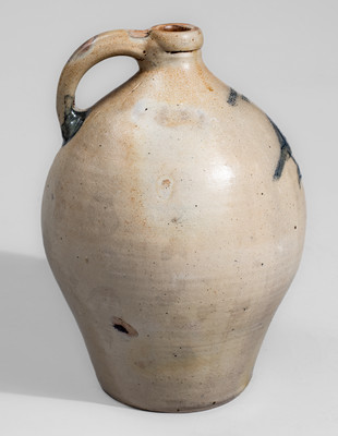 I. SEYMOUR &. CO / TROY, NY Two-Gallon Stoneware Jug w/ Incised Bird Decoration, c1823-28