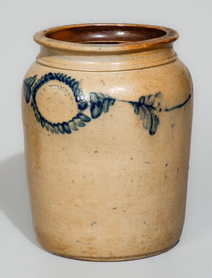 Extremely Rare T.H. WILLSON & CO. / HARRISBURG, PA Stoneware Jar w/ Capitol Stamp, c1852