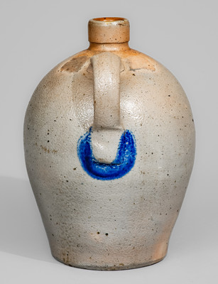 D.P. SHENFELDER / READING, PA Stoneware Jug w/ Cobalt Floral Decoration