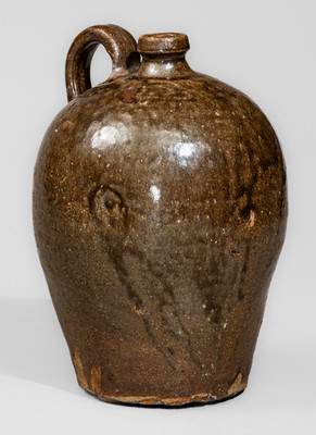 Edgefield District, SC Alkaline-Glazed Stoneware Jug, third quarter 19th century