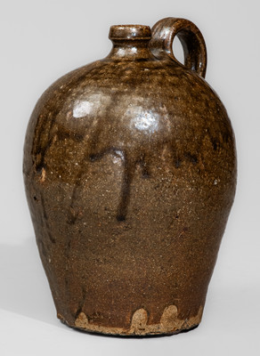 Edgefield District, SC Alkaline-Glazed Stoneware Jug, third quarter 19th century