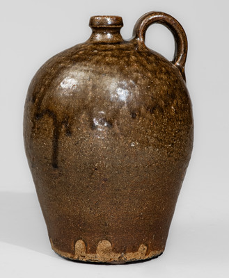 Edgefield District, SC Alkaline-Glazed Stoneware Jug, third quarter 19th century