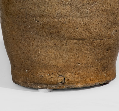 Alkaline-Glazed Stoneware Jar Inscribed "C," attrib. Pottersville Stoneware Manufactory, Edgefield District, SC