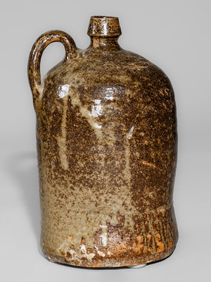 Edgefield District, SC Alkaline-Glazed Stoneware Jug, third quarter 19th century