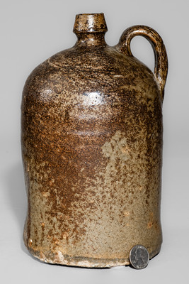 Edgefield District, SC Alkaline-Glazed Stoneware Jug, third quarter 19th century