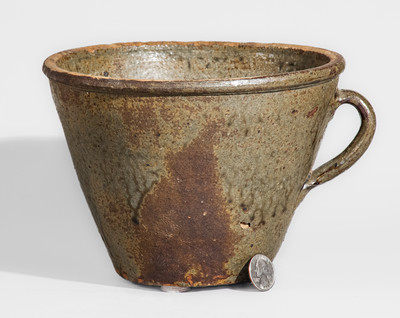 Edgefield District, SC Alkaline-Glazed Stoneware Clabber Bowl, third quarter 19th century