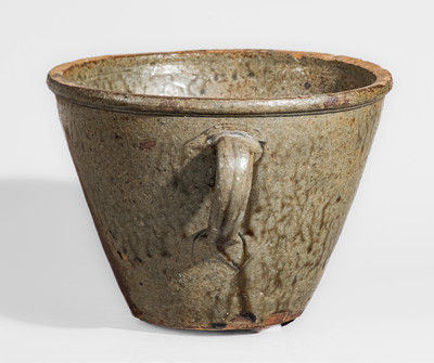 Edgefield District, SC Alkaline-Glazed Stoneware Clabber Bowl, third quarter 19th century