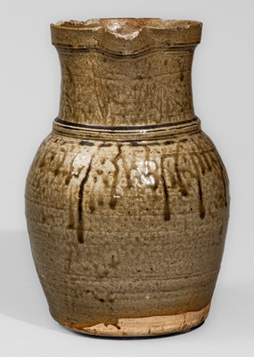 Attrib. W.F. Hahn, Trenton, Edgefield District, SC Alkaline-Glazed Stoneware Pitcher