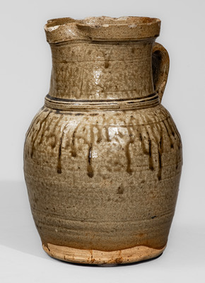 Attrib. W.F. Hahn, Trenton, Edgefield District, SC Alkaline-Glazed Stoneware Pitcher