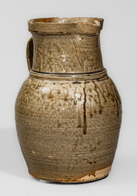 Attrib. W.F. Hahn, Trenton, Edgefield District, SC Alkaline-Glazed Stoneware Pitcher