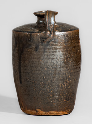Miles Mill Pottery, Edgefield District, SC Alkaline-Glazed Stoneware Jug, c1870