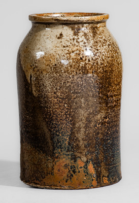 Alkaline-Glazed Stoneware Jar Stamped "X," Edgefield District or Columbia, SC